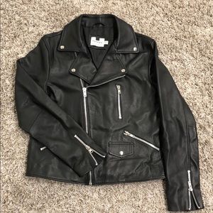 Leather biker jacket